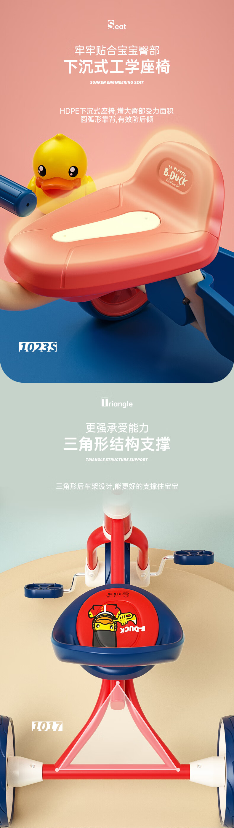 乐的（Luddy）儿童玩具溜溜车滑行学步车扭扭车 1023S 黄色