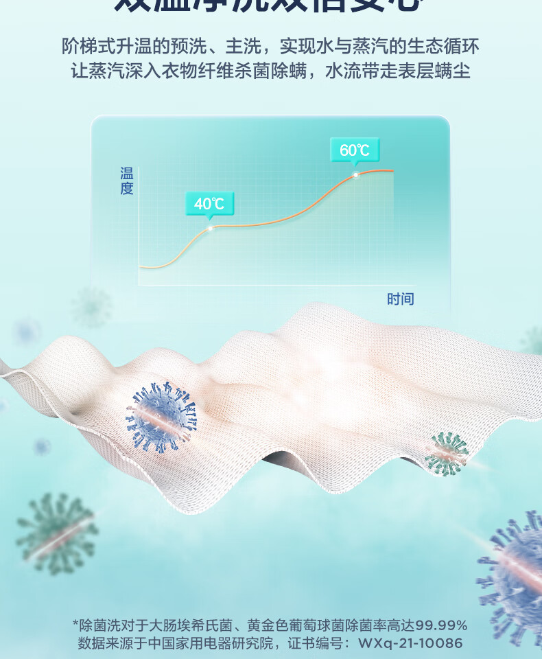 美的 (Midea)滚筒洗衣机全自动 10公斤变频直驱 真丝柔洗 京东小家 初见系列 MG100V70WD5