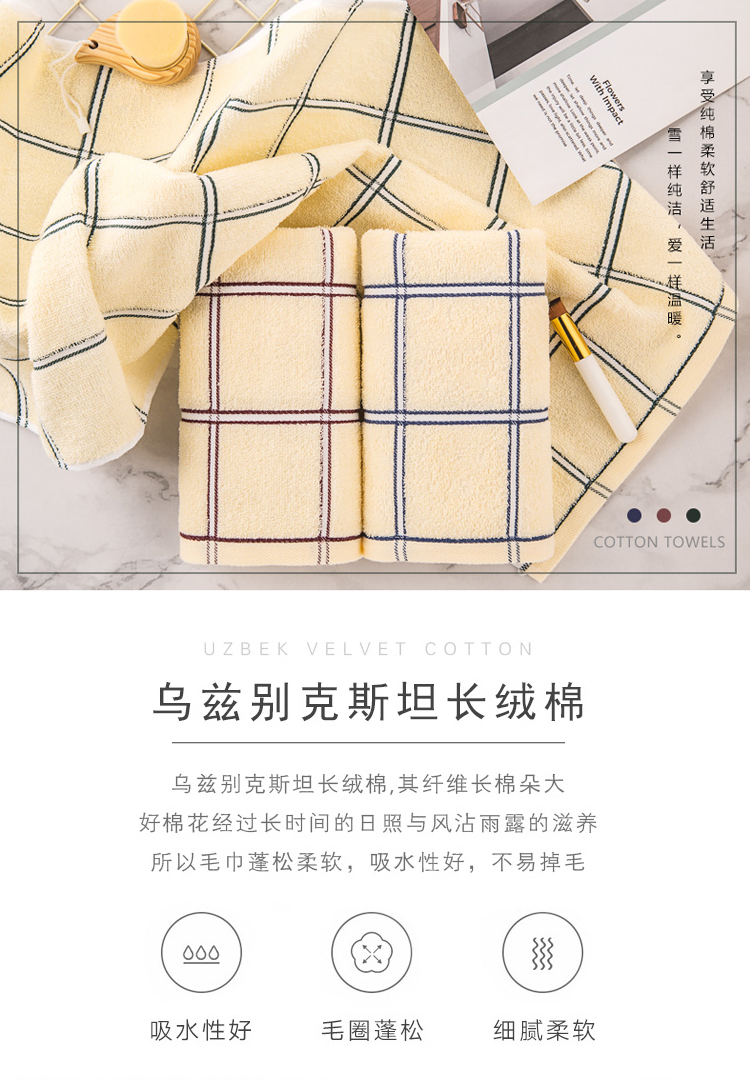 金号毛巾 纯棉吸水洗脸毛巾 蓝色单条装 78*34cm 82g  01122