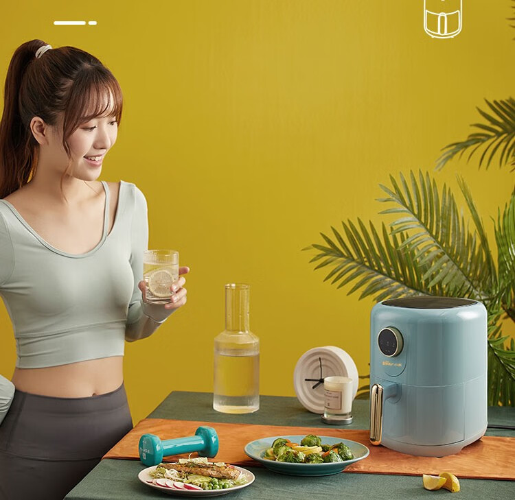 小熊（Bear）空气炸锅 QZG-B14E1  3.5L家用低脂轻食机   多功能电炸锅 一人食薯条机