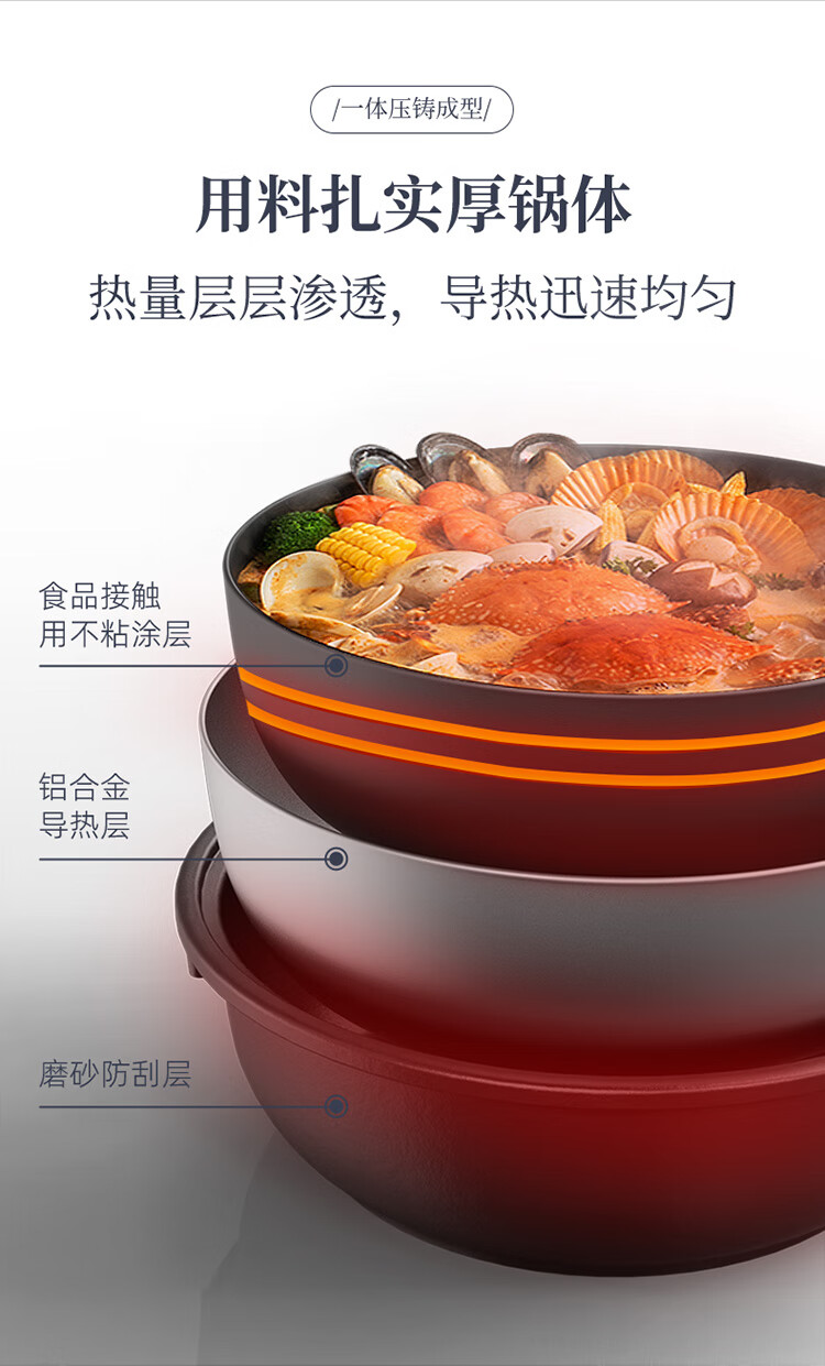 小熊（Bear）电炒锅   DHG-C30L1  电火锅 电煮锅   电锅一体 电热锅 多功能锅多用途锅家用涮烤火锅锅具3L