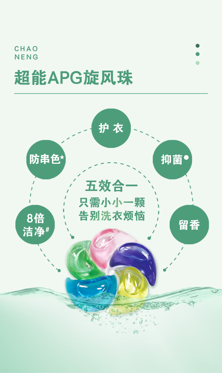  超能APG洗衣凝珠 全效5腔旋风珠 200g(20颗)
