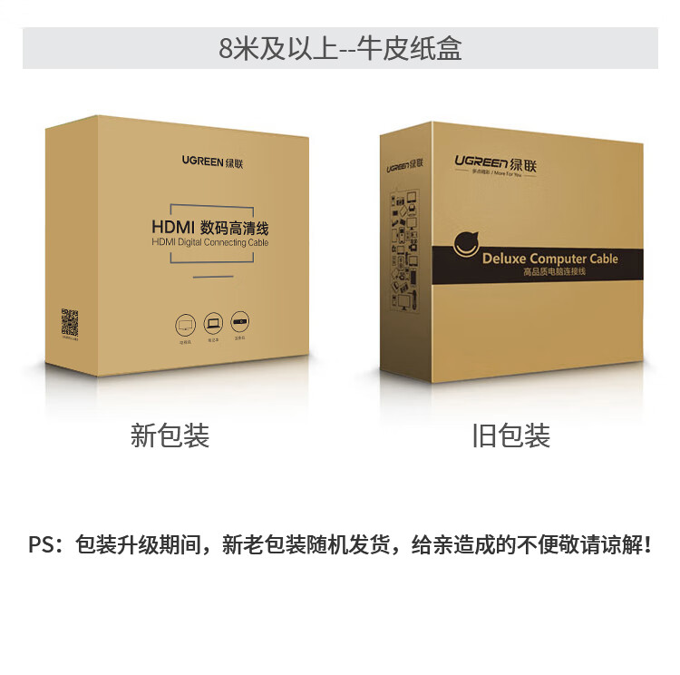 绿联 10109 HDMI线长线工程级 4K数字高清线3D视频线HD104 工程款-无磁环 5米