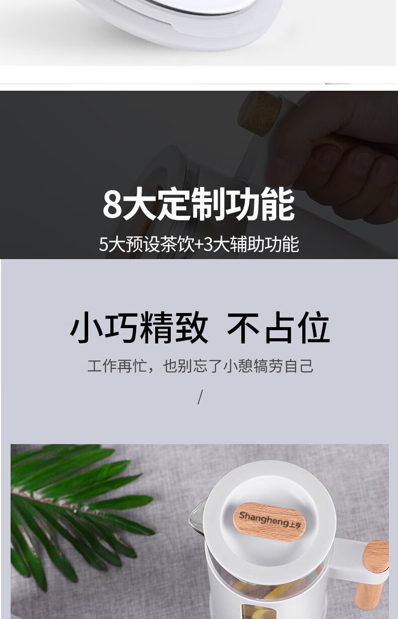 【shangheng上亨】迷你家用玻璃电热杯小炖杯加热养生壶 全自动迷你杯 图片色SHZH-032