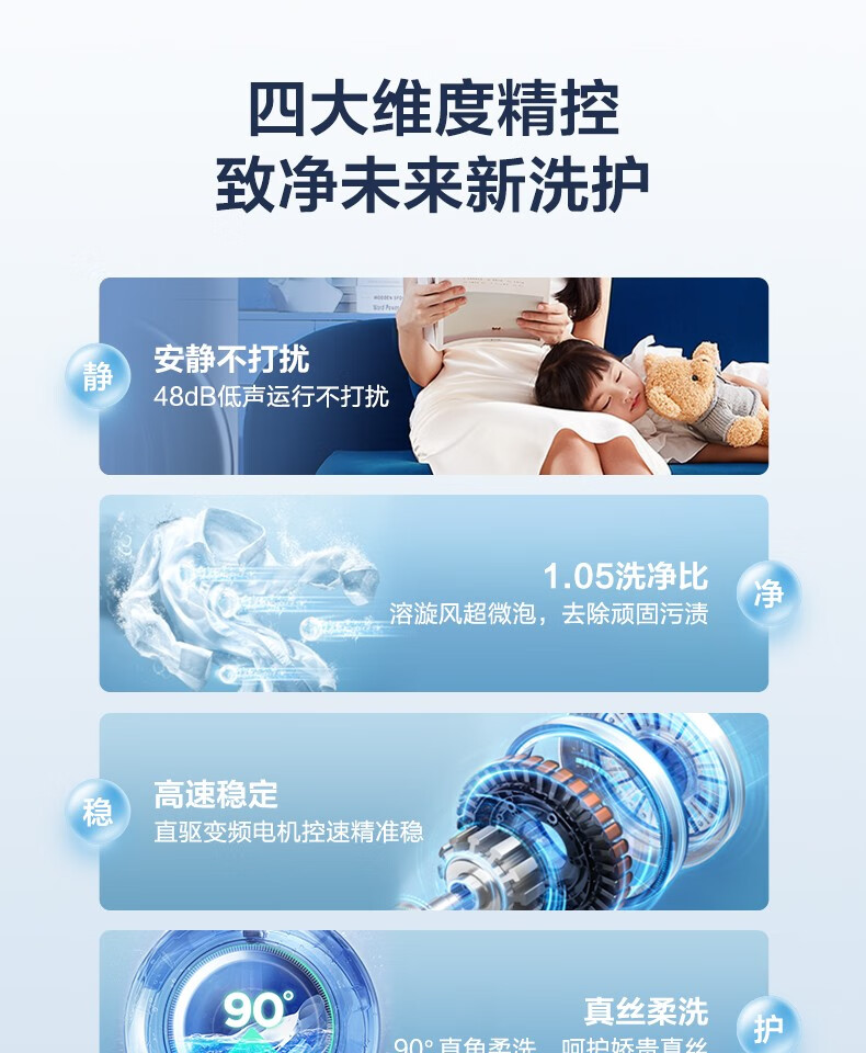 美的（Midea）洗衣机全自动洗烘一体 直驱变频羽绒服酒店商用洗衣机 MD100VT707WDY