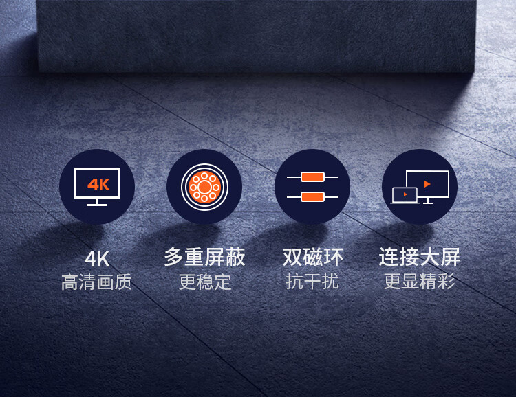 绿联 10135 HDMI转DVI转换线 DVI转HDMI 4K60Hz双向互转视频线 圆线 2米 两条装