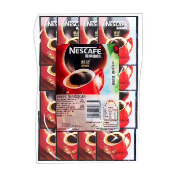 雀巢咖啡（Nescafe）咖啡醇品黑咖啡袋装 1.8g*100包（新旧包装随机发货）