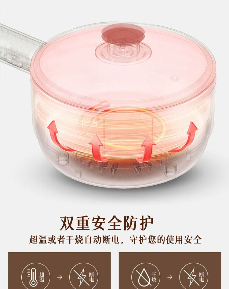 上亨（shangheng）锅煮面锅电火锅料理锅火锅电炒电煮锅多功能锅寝室电热锅 SHZH-CFDZG001 单层（不带蒸笼）