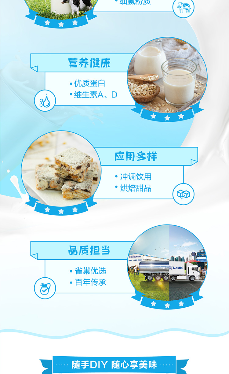 雀巢 Nestle 成人奶粉 全脂奶粉500g袋装