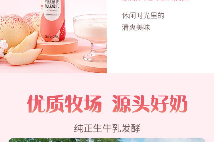 认养一头牛法式风味高端酸奶白桃燕麦味230g*10瓶*2提