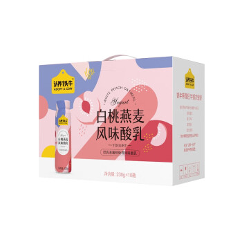 认养一头牛法式风味高端酸奶白桃燕麦味230g*10瓶*2提