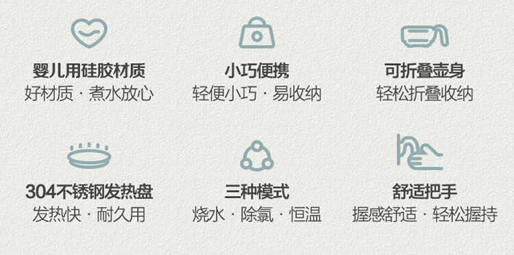 小熊（Bear）便携式烧水壶 电水壶 折叠水壶 烧水杯 旅行家用恒温水壶 养生冲奶保温 ZDH-A06G1