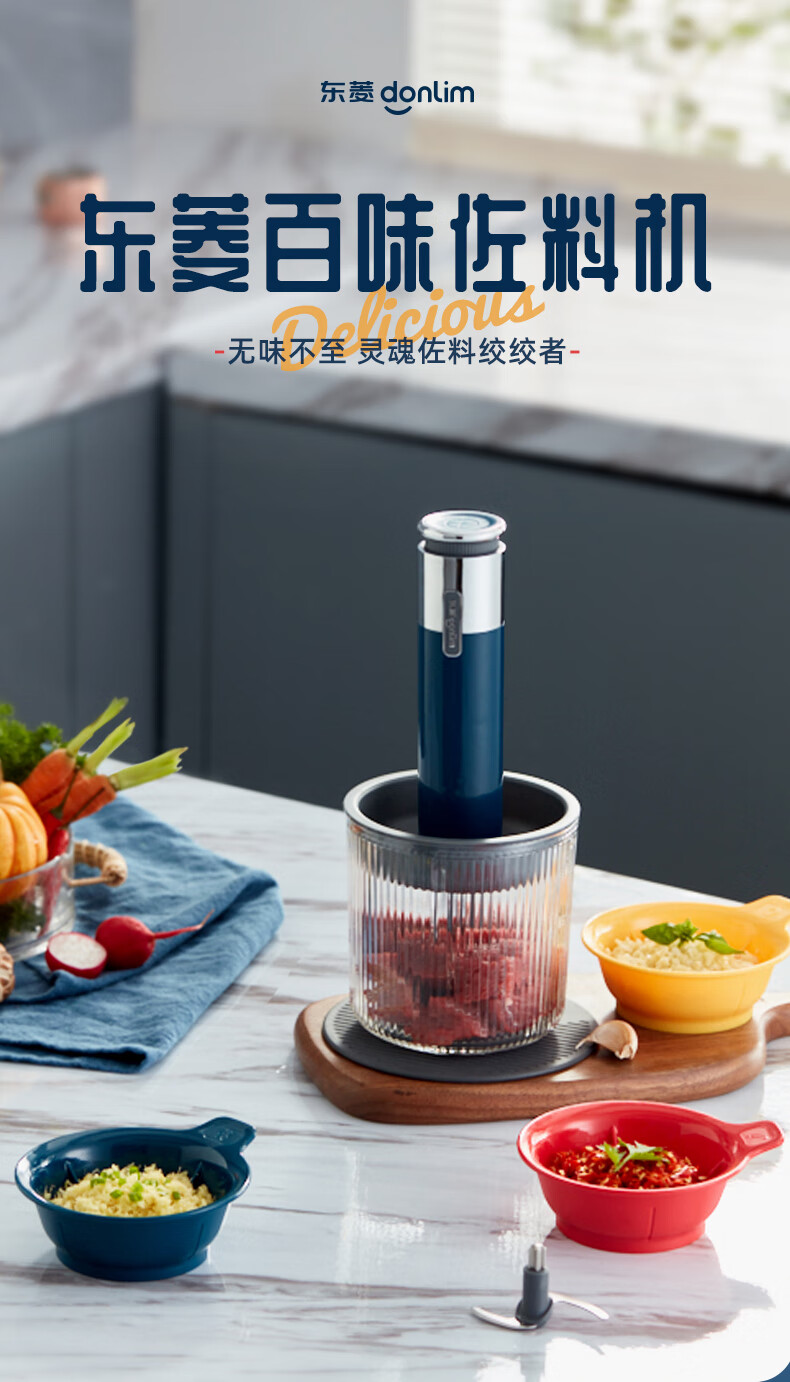 东菱（Donlim）佐料机 绞肉机 家用料理机 婴儿 辅食 小型 料理棒 切菜绞肉捣蒜器 多功能百味佐料机DL-6082