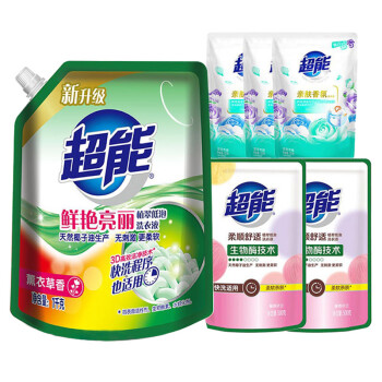 超能洗衣液鲜艳亮丽袋装6件套 4.6斤