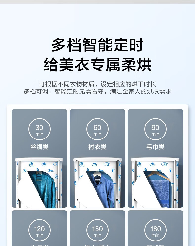 美的（Midea）烘干机家用全自动干衣机 快速定时烘干 大容量可折叠衣物护理机  MGJ90-02W 婴儿衣物防尘除味