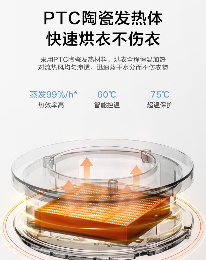 美的（Midea）烘干机家用全自动干衣机 快速定时烘干 大容量可折叠衣物护理机  MGJ90-02W 婴儿衣物防尘除味