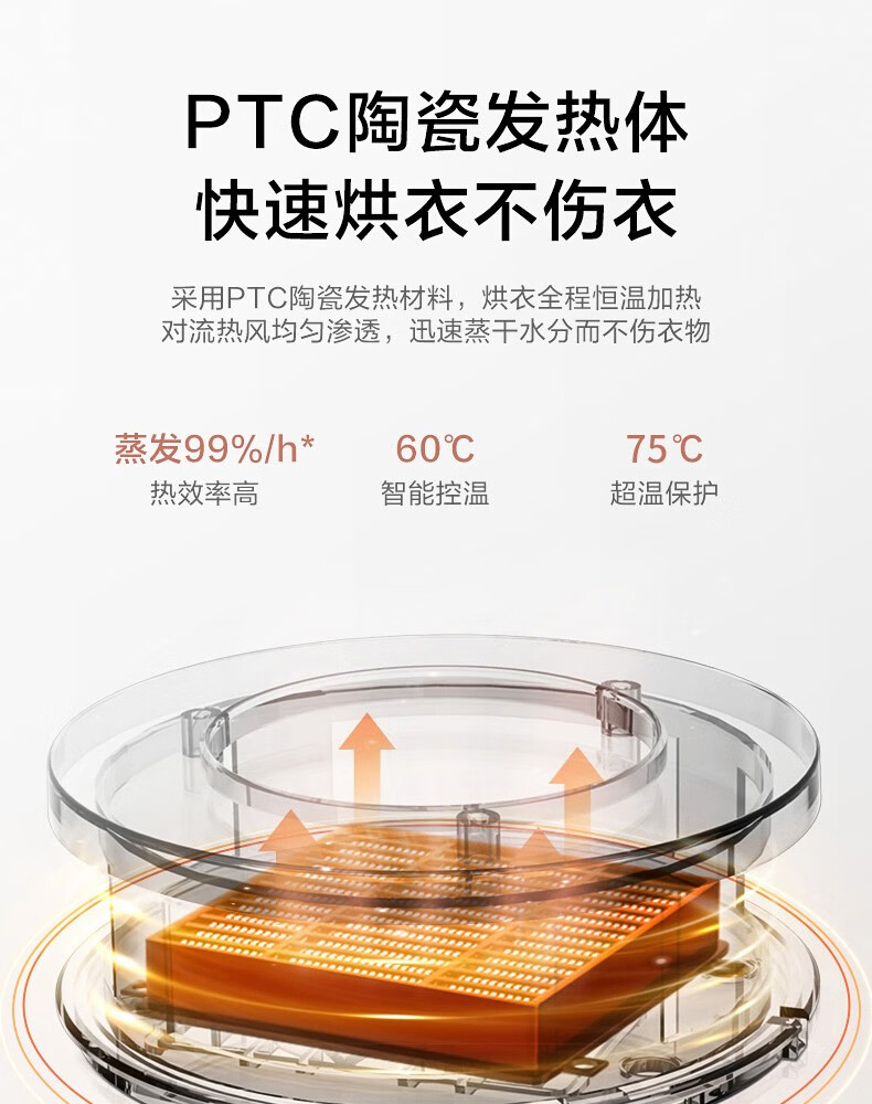 美的（Midea）烘干机家用全自动干衣机 快速定时烘干 大容量可折叠衣物护理机  MGJ90-02W 婴儿衣物防尘除味