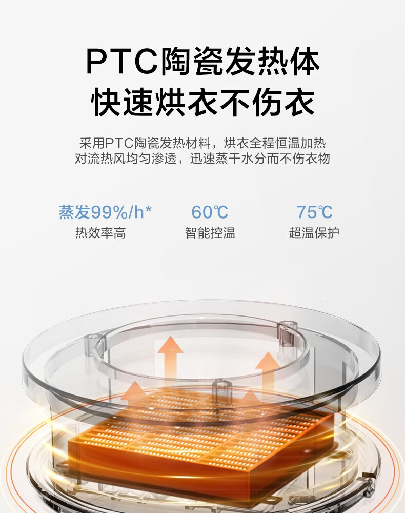 美的（Midea）烘干机家用全自动干衣机 快速定时烘干 大容量可折叠衣物护理机  MGJ90-02W 婴儿衣物防尘除味
