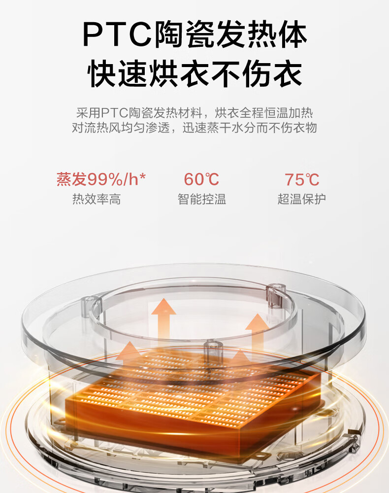 美的（Midea）干衣机便携折叠式衣物护理机家用烘衣机 MGJ90-SGW 全自动智能烘干衣柜内裤内衣烘干机