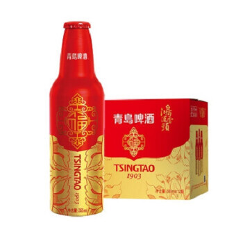 青岛啤酒（TSINGTAO）鸿运当头355ml*12铝瓶整箱装