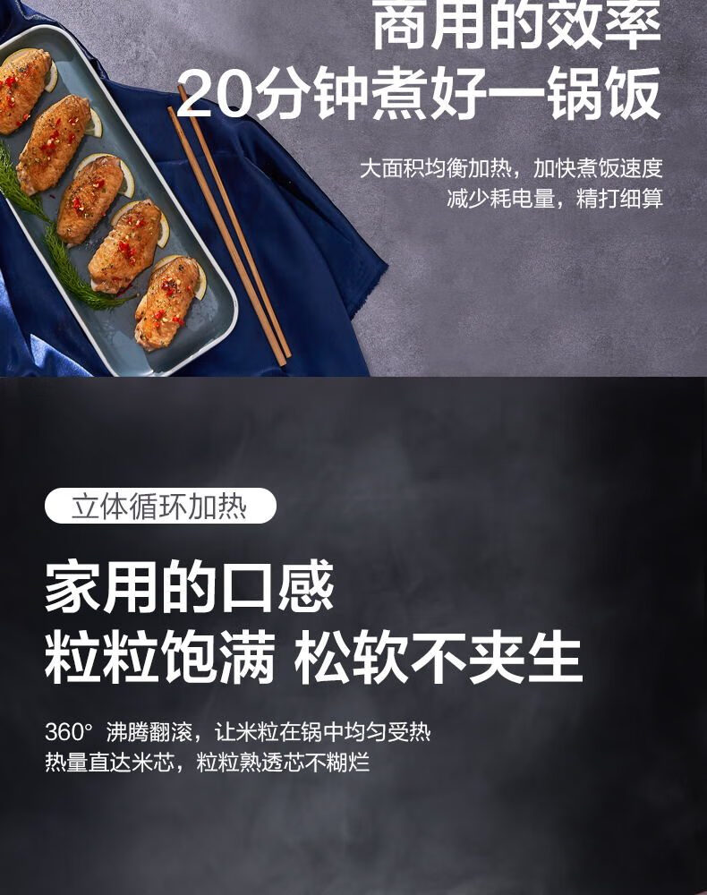 美的（Midea）智能商用电饭煲9L大容量食堂饭店工地9-16人黑晶内胆自动保温微压电饭锅MB-YJ900（线下同款）