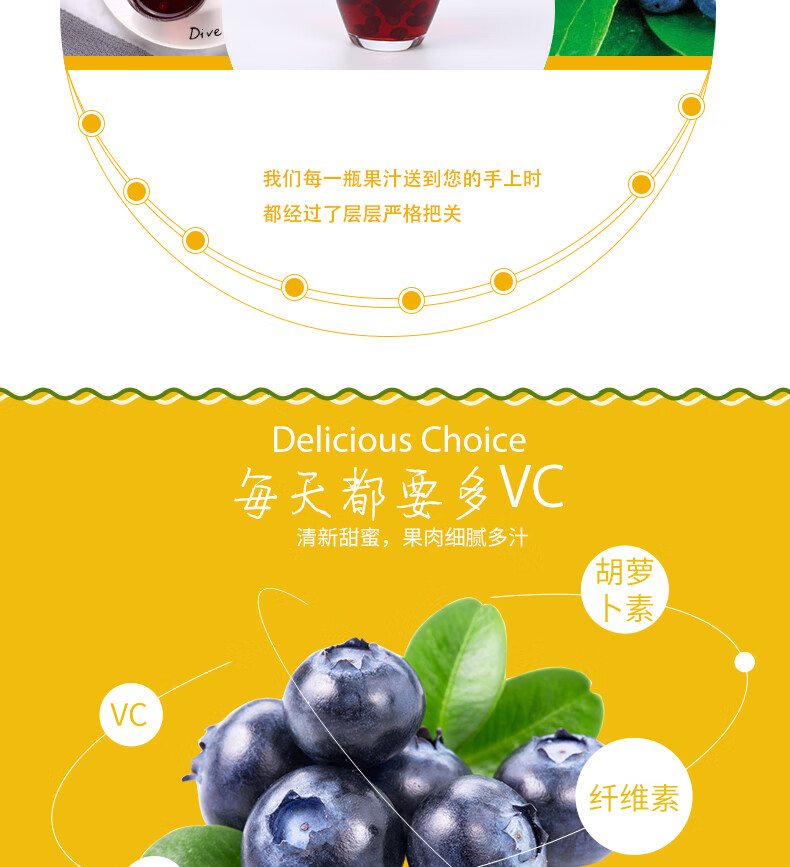 吕梁野山坡 饮料系列蓝莓汁饮料 果汁饮料300ml*8瓶