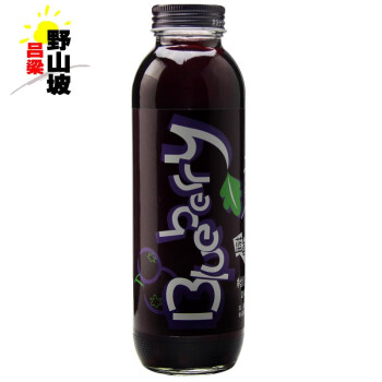 吕梁野山坡圆瓶蓝莓汁 果汁饮料玻璃瓶装350ml 6瓶装