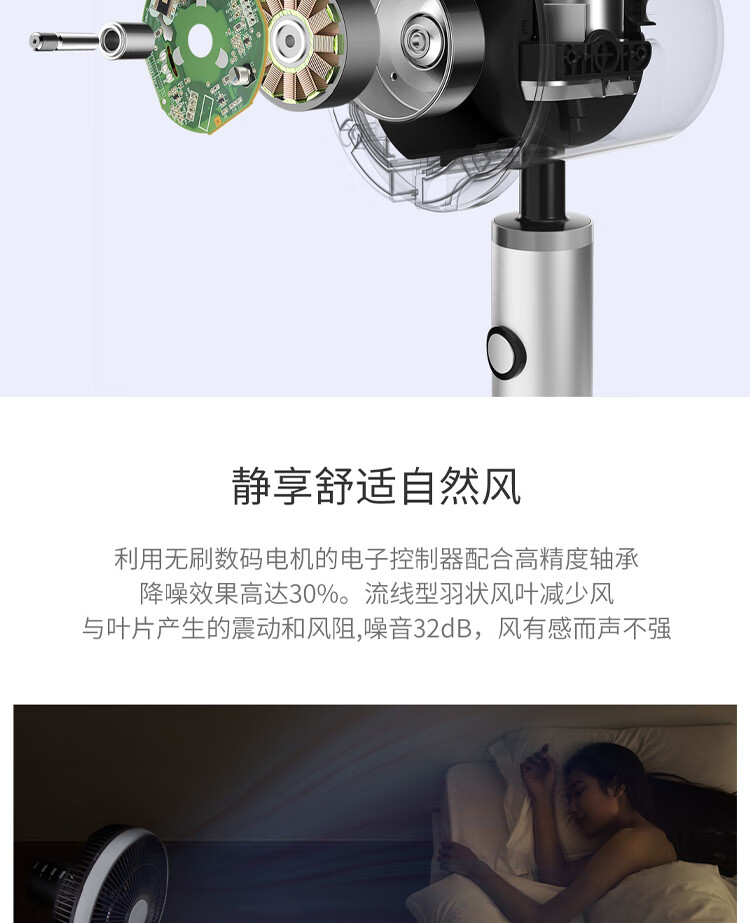 莱克（LEXY）F402智能空气调节扇 落地电风扇 空气循环扇 360摇头