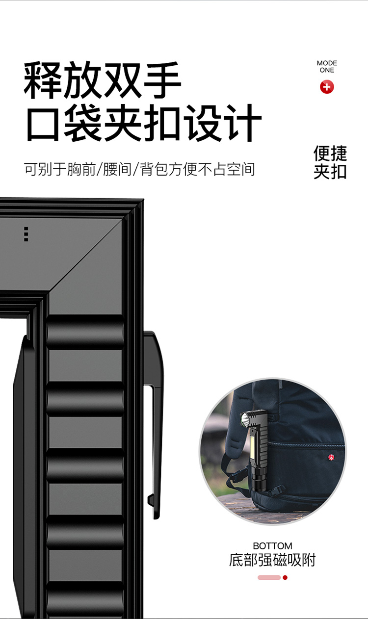 神火（supfire）多功能工作灯led前灯侧灯带磁铁汽修检查高亮强光头灯应急手电筒灯头可折叠G19