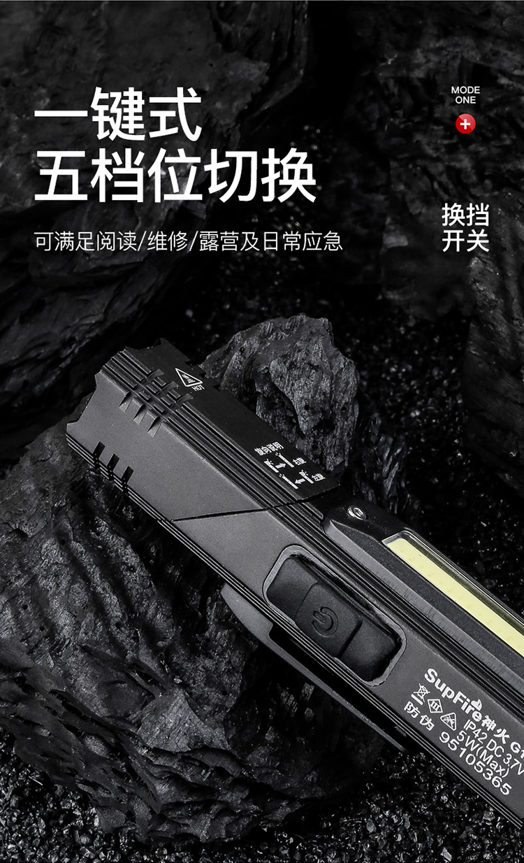 神火（supfire）多功能工作灯led前灯侧灯带磁铁汽修检查高亮强光头灯应急手电筒灯头可折叠G19