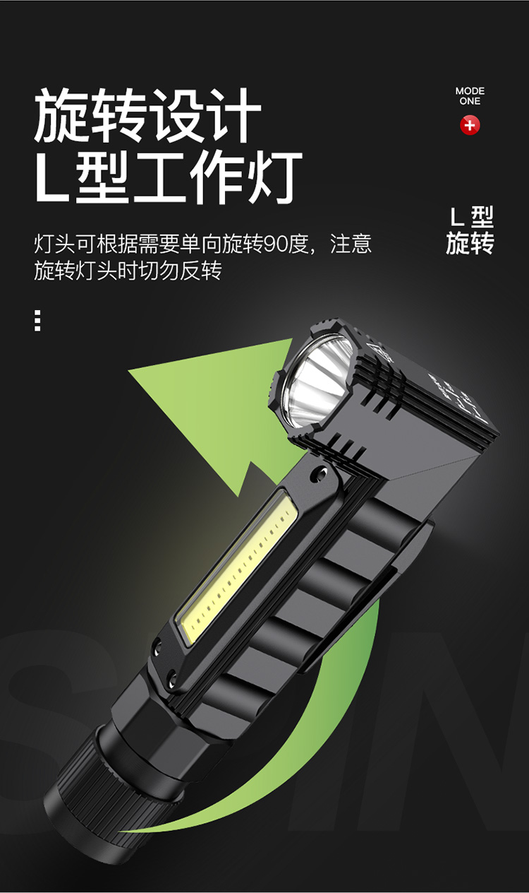 神火（supfire）多功能工作灯led前灯侧灯带磁铁汽修检查高亮强光头灯应急手电筒灯头可折叠G19