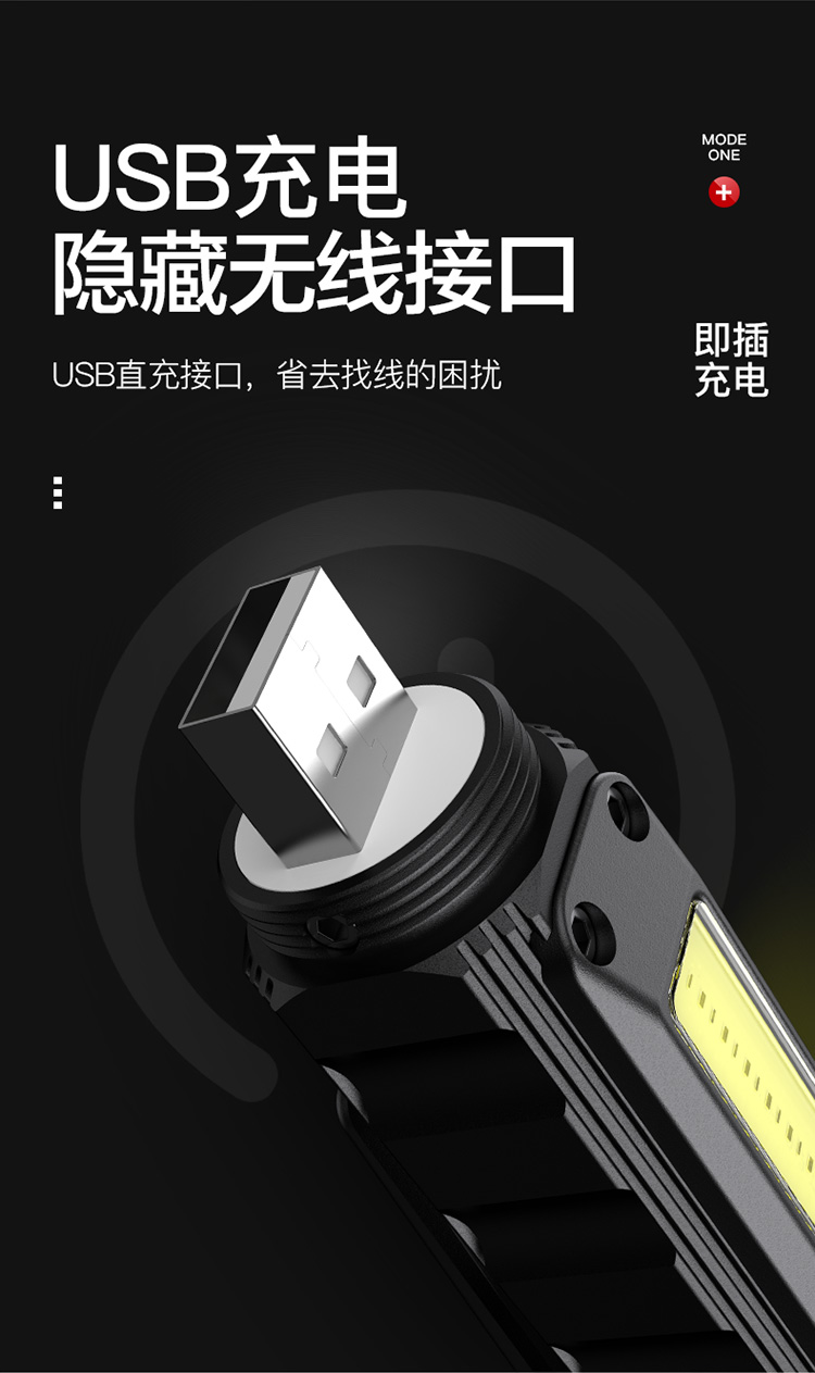 神火（supfire）多功能工作灯led前灯侧灯带磁铁汽修检查高亮强光头灯应急手电筒灯头可折叠G19