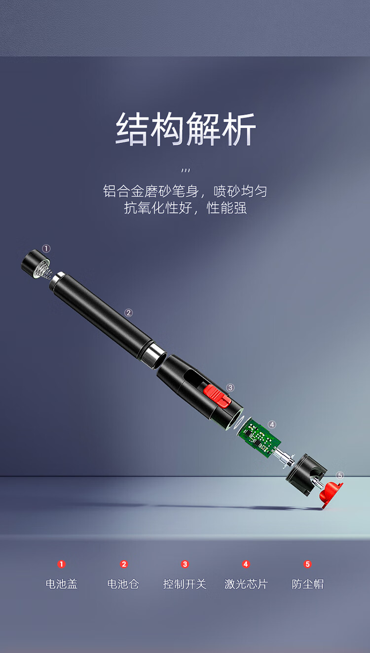 山泽(SAMZHE) 20mW红光源测试仪 红光光纤测试笔 20KM通光笔/打光笔SC/FC/ST接头冷接子通用 GQB-20W