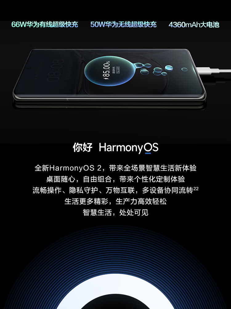 华为 P50 Pro 骁龙888 4G全网通 原色双影像单元 万象双环设计 HarmonyOS 2 8GB+256GB星河蓝 华为手机