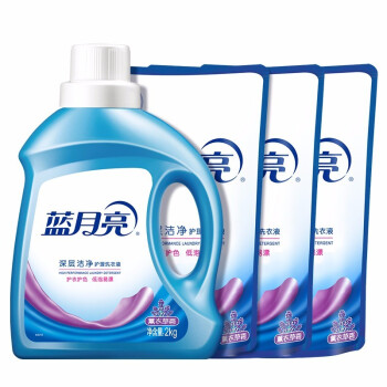 蓝月亮洁净薰衣草香洗衣液 2kg*1瓶+1kg袋*3 深层洁净