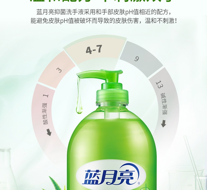 蓝月亮芦荟洗手液 抑菌洗手液500g*2+抑菌洗手液瓶补500g*2
