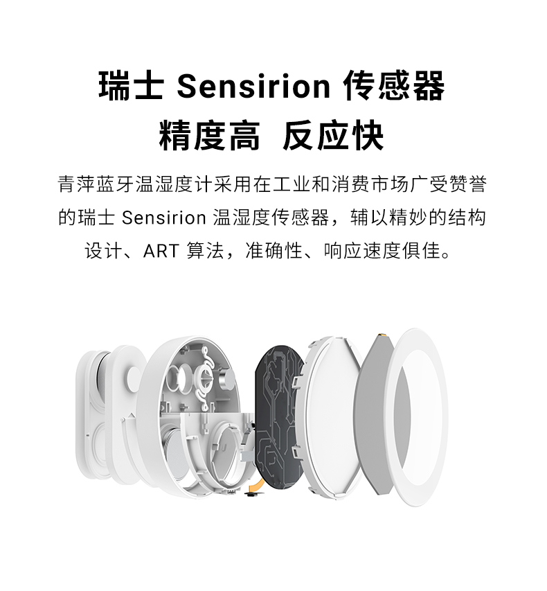 青萍（Qingping）蓝牙温湿度计 M版 高精度电子室内家用壁挂式婴儿房米家传感器