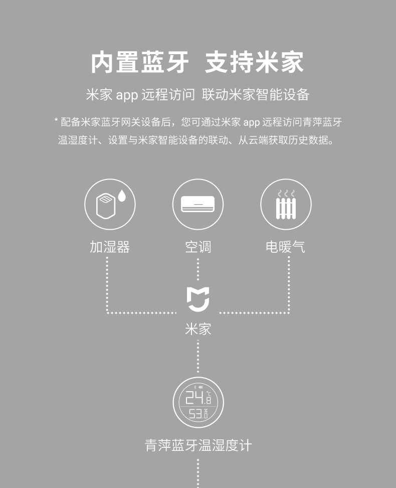 青萍（Qingping）蓝牙温湿度计 M版 高精度电子室内家用壁挂式婴儿房米家传感器
