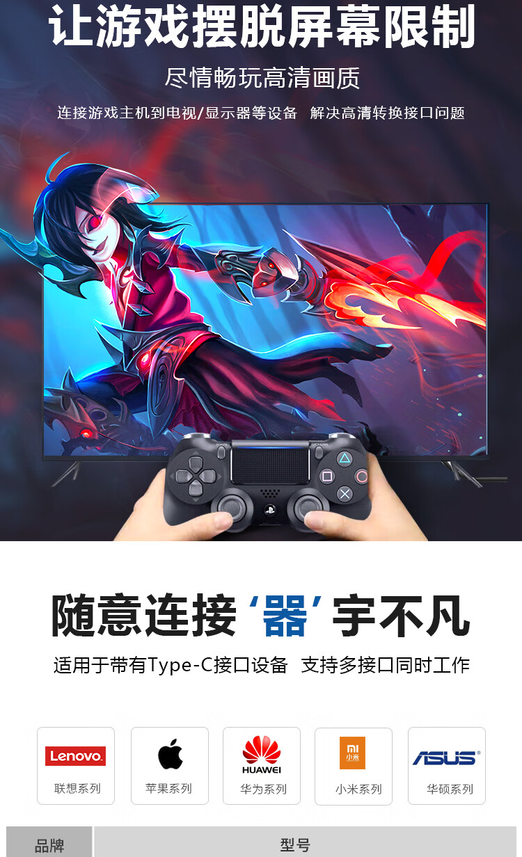 联想（Lenovo）USB-C扩展坞转换器 HUB分线器 带PD快充 LX0806G（USB+HDMI+PD+读卡器)