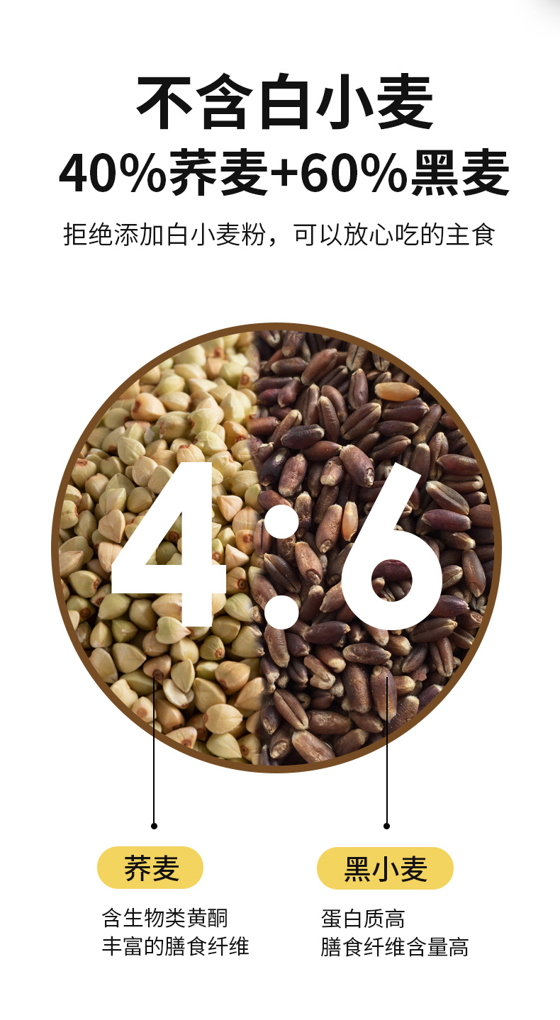 白象挂面 黑麦荞麦面200g*6包