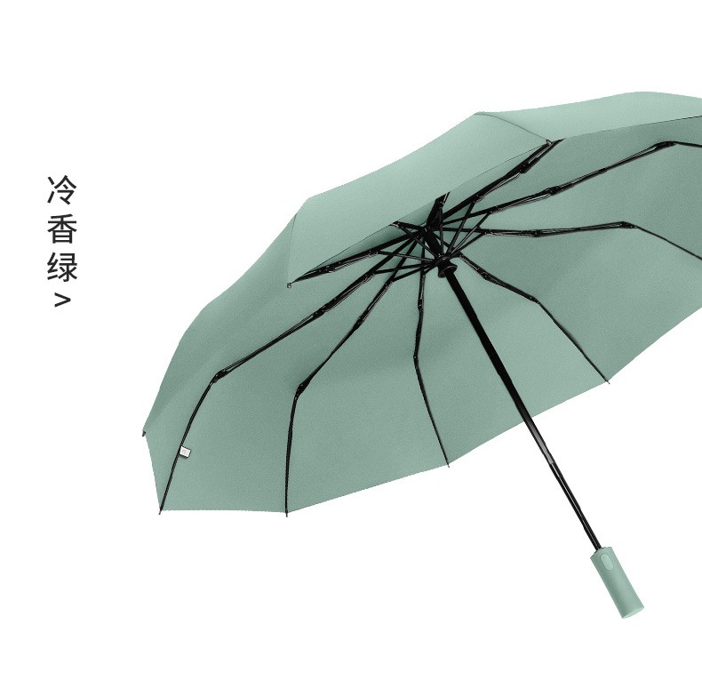 三极户外(Tri-polar)TP7036全自动雨伞折叠男女开收十骨双层晴雨两用伞简约三折伞藏青色64*10k