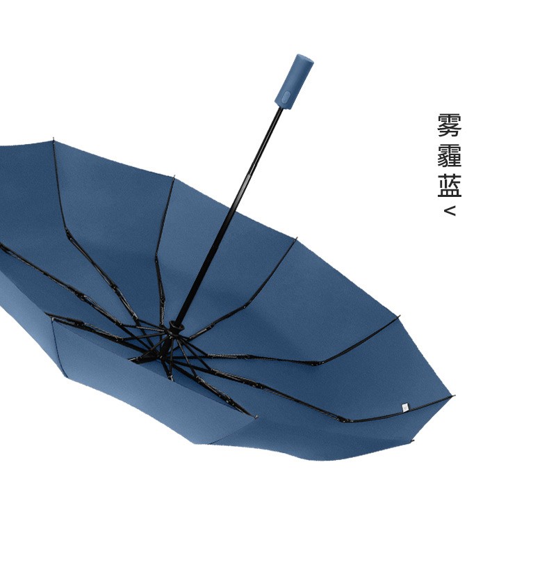 三极户外(Tri-polar)TP7036全自动雨伞折叠男女开收十骨双层晴雨两用伞简约三折伞藏青色64*10k