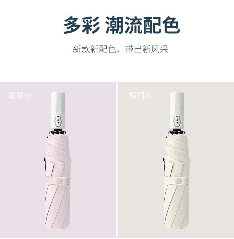 三极户外(Tri-polar)TP7026全自动8K三折晴雨伞两用遮阳彩胶太阳伞便携遮阳伞雨伞梧桐米56*8k