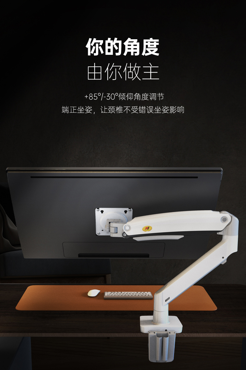 NB F100A 显示器支架 电脑显示器支架臂 电脑支架旋转升降vesa支架 AOC三星戴尔飞利浦等通用电脑架22-35英寸