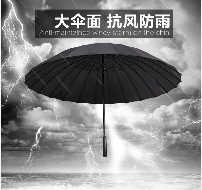 三极户外(Tri-polar)TP701724骨雨伞长柄雨伞广告伞双人伞直杆伞藏蓝色伞下直径115cm