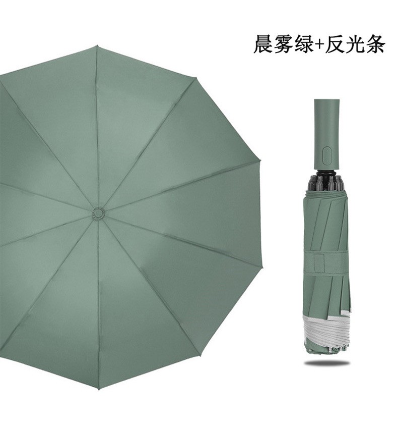 三极户外(Tri-polar)TP7035反向十骨雨伞女男反向伞汽车晴雨伞可折叠遮阳反面简约伞冷香绿64*10k