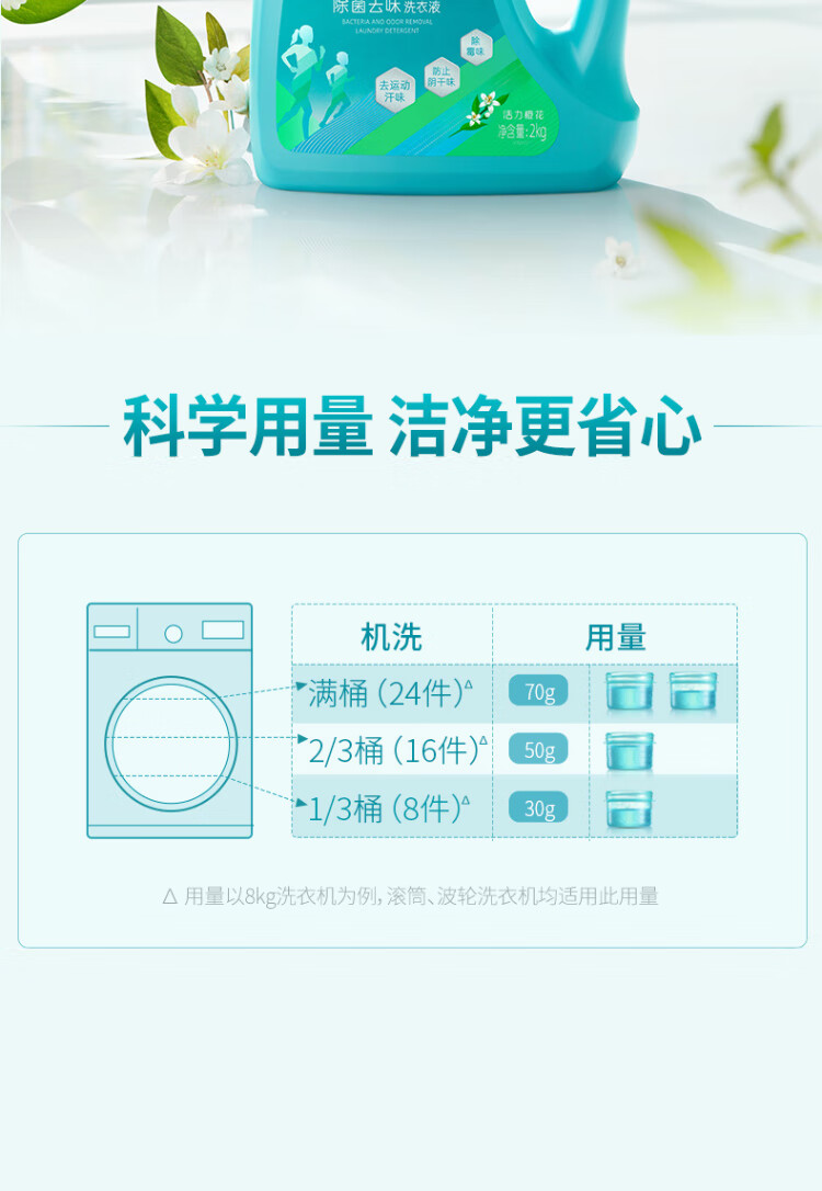 蓝月亮洗衣液活力橙花除菌去味洗衣液2kg*2