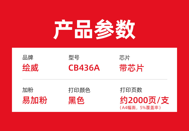 绘威CB436A 36A易加粉硒鼓2支装 适用惠普hp36a P1503 P1505 M1120 M1120n M1522 M1522nf打印机一体机墨盒