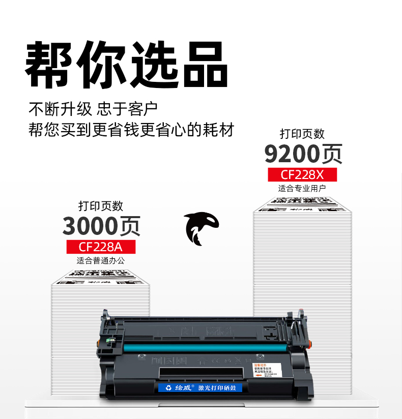 绘威CF228A 28A易加粉硒鼓3支装 适用惠普hp28a M403 M403dn M403d M427 M427dw M427fdn墨粉盒 带芯片