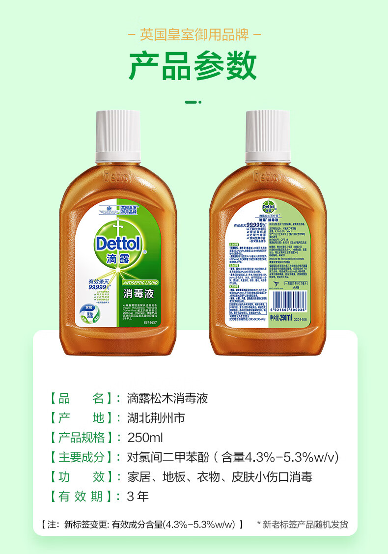 滴露（Dettol）消毒液 250ml 杀菌除螨 家居室内环境消毒水 衣物消毒除菌液